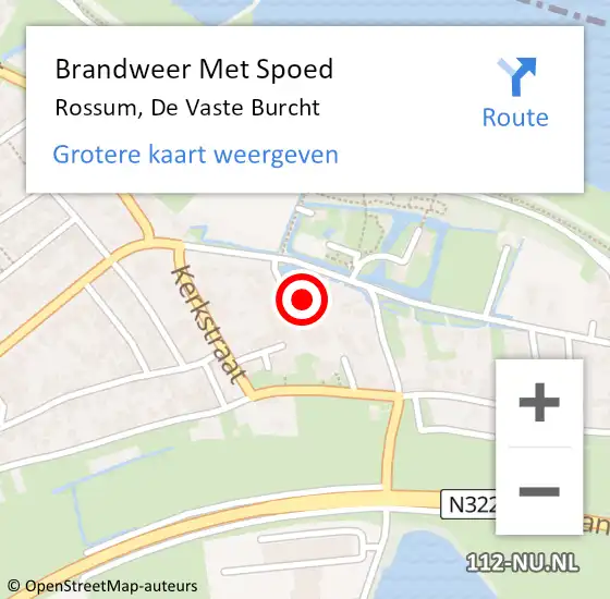 Locatie op kaart van de 112 melding: Brandweer Met Spoed Naar Rossum, De Vaste Burcht op 11 januari 2022 19:14