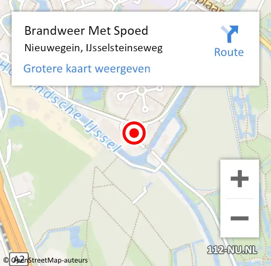 Locatie op kaart van de 112 melding: Brandweer Met Spoed Naar Nieuwegein, IJsselsteinseweg op 11 januari 2022 19:48