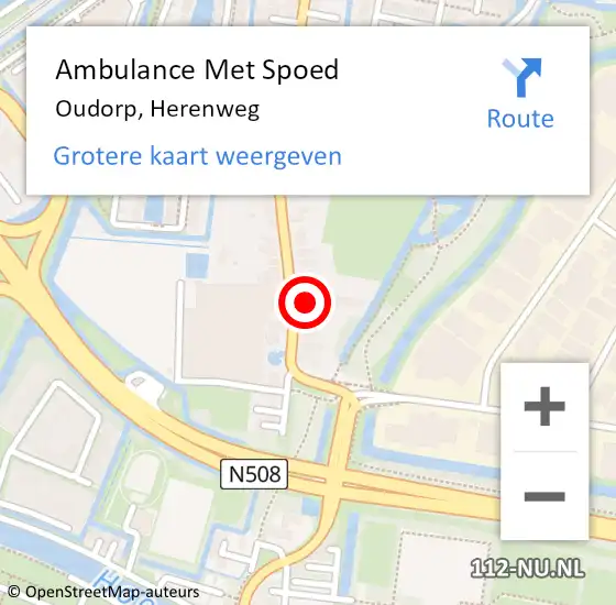 Locatie op kaart van de 112 melding: Ambulance Met Spoed Naar Oudorp, Herenweg op 5 juli 2014 00:38