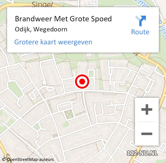 Locatie op kaart van de 112 melding: Brandweer Met Grote Spoed Naar Odijk, Wegedoorn op 7 oktober 2013 11:29