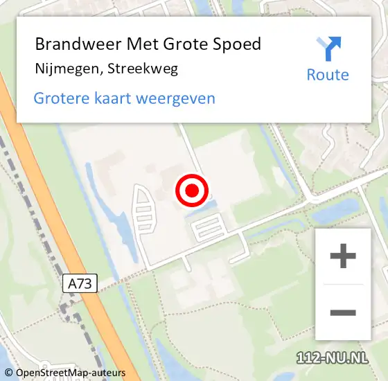 Locatie op kaart van de 112 melding: Brandweer Met Grote Spoed Naar Nijmegen, Streekweg op 11 januari 2022 20:29
