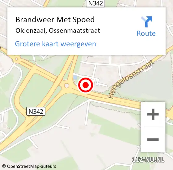 Locatie op kaart van de 112 melding: Brandweer Met Spoed Naar Oldenzaal, Ossenmaatstraat op 11 januari 2022 20:48