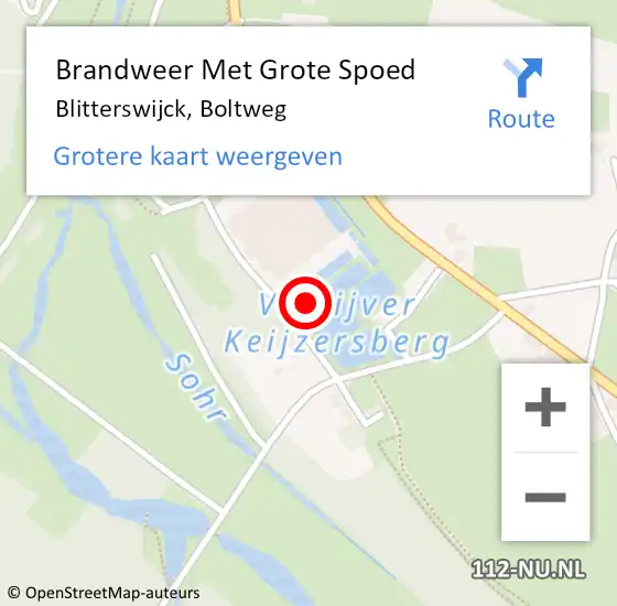 Locatie op kaart van de 112 melding: Brandweer Met Grote Spoed Naar Blitterswijck, Boltweg op 11 januari 2022 21:08