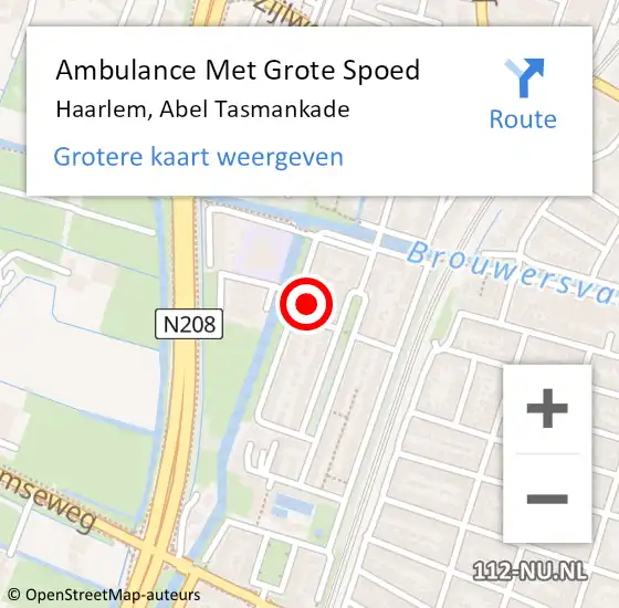 Locatie op kaart van de 112 melding: Ambulance Met Grote Spoed Naar Haarlem, Abel Tasmankade op 11 januari 2022 22:15