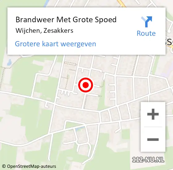 Locatie op kaart van de 112 melding: Brandweer Met Grote Spoed Naar Wijchen, Zesakkers op 11 januari 2022 23:05