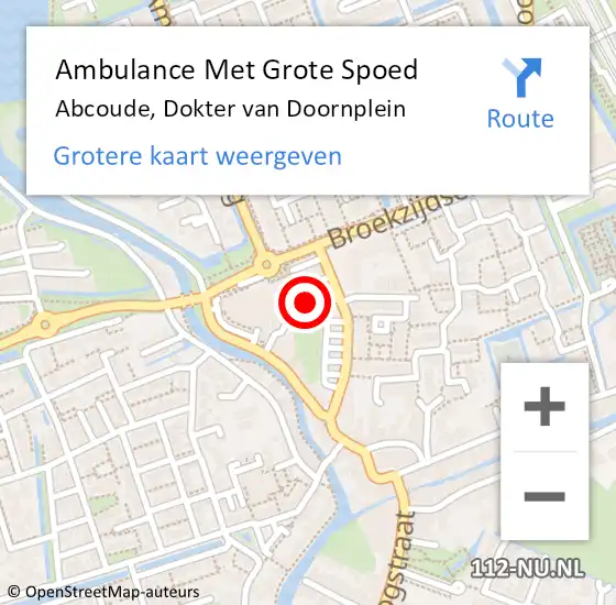 Locatie op kaart van de 112 melding: Ambulance Met Grote Spoed Naar Abcoude, Dokter van Doornplein op 11 januari 2022 23:40