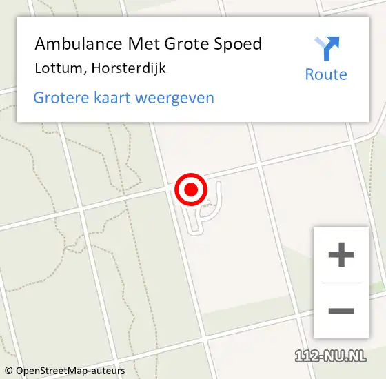 Locatie op kaart van de 112 melding: Ambulance Met Grote Spoed Naar Lottum, Horsterdijk op 5 juli 2014 01:09