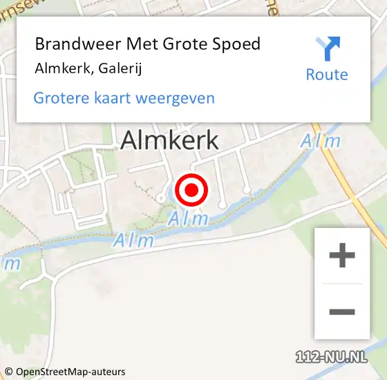 Locatie op kaart van de 112 melding: Brandweer Met Grote Spoed Naar Almkerk, Galerij op 12 januari 2022 08:15