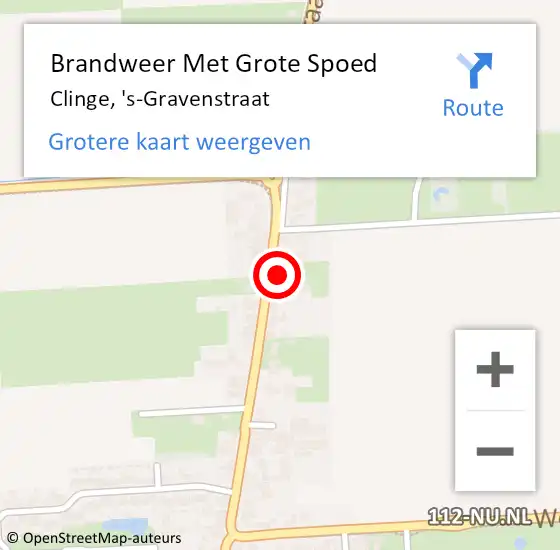 Locatie op kaart van de 112 melding: Brandweer Met Grote Spoed Naar Clinge, 's-Gravenstraat op 12 januari 2022 08:35