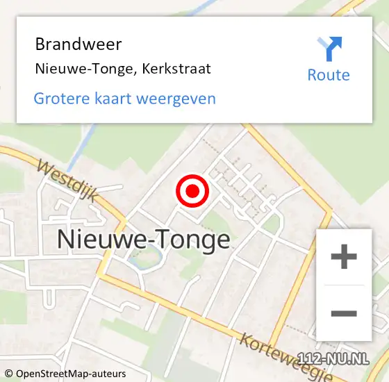 Locatie op kaart van de 112 melding: Brandweer Nieuwe-Tonge, Kerkstraat op 12 januari 2022 09:04
