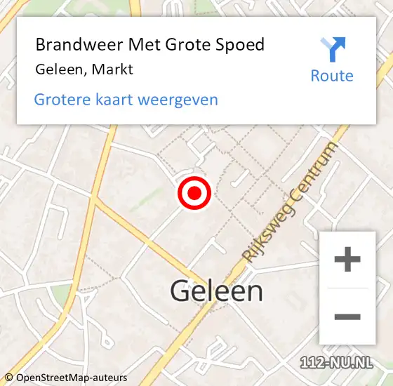 Locatie op kaart van de 112 melding: Brandweer Met Grote Spoed Naar Geleen, Markt op 12 januari 2022 09:23