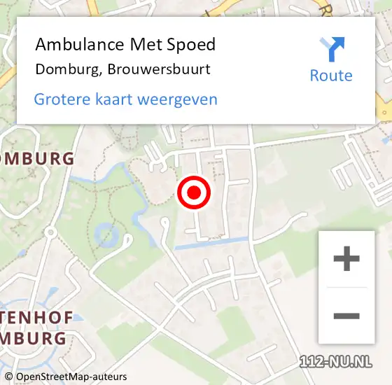 Locatie op kaart van de 112 melding: Ambulance Met Spoed Naar Domburg, Brouwersbuurt op 5 juli 2014 01:43