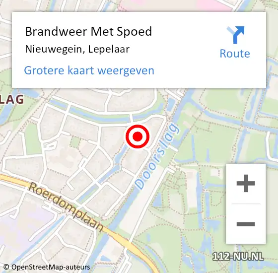 Locatie op kaart van de 112 melding: Brandweer Met Spoed Naar Nieuwegein, Lepelaar op 12 januari 2022 09:52