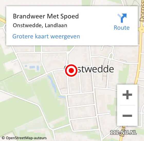 Locatie op kaart van de 112 melding: Brandweer Met Spoed Naar Onstwedde, Landlaan op 5 juli 2014 01:50