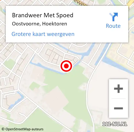 Locatie op kaart van de 112 melding: Brandweer Met Spoed Naar Oostvoorne, Hoektoren op 12 januari 2022 10:38