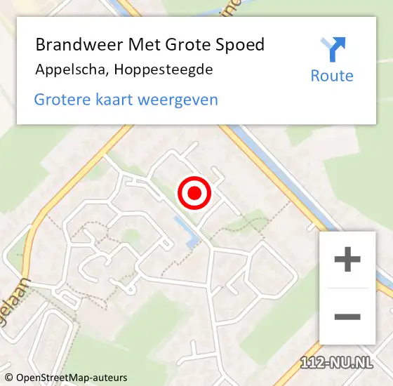 Locatie op kaart van de 112 melding: Brandweer Met Grote Spoed Naar Appelscha, Hoppesteegde op 12 januari 2022 11:28