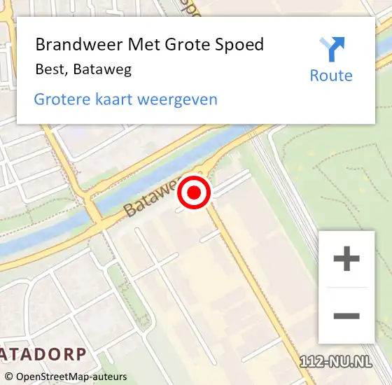 Locatie op kaart van de 112 melding: Brandweer Met Grote Spoed Naar Best, Bataweg op 12 januari 2022 12:25