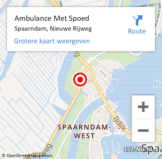 Locatie op kaart van de 112 melding: Ambulance Met Spoed Naar Spaarndam, Nieuwe Rijweg op 12 januari 2022 12:53