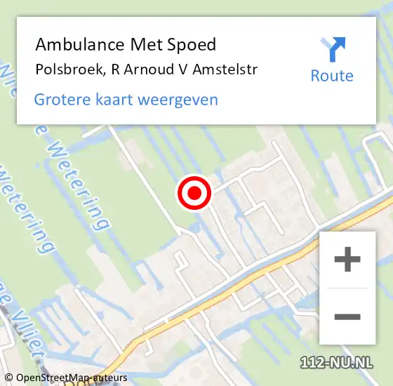 Locatie op kaart van de 112 melding: Ambulance Met Spoed Naar Polsbroek, R Arnoud V Amstelstr op 5 juli 2014 02:21