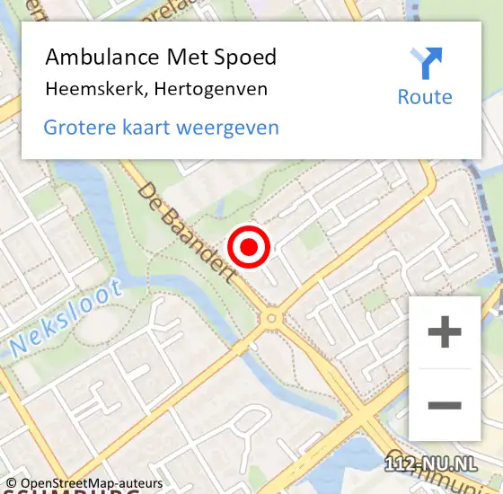 Locatie op kaart van de 112 melding: Ambulance Met Spoed Naar Heemskerk, Hertogenven op 12 januari 2022 13:28