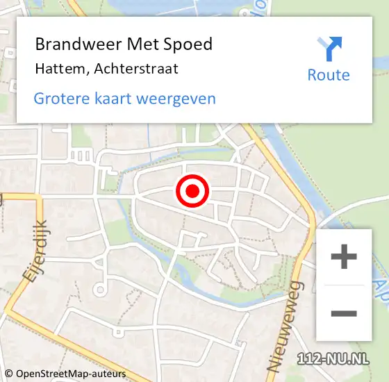 Locatie op kaart van de 112 melding: Brandweer Met Spoed Naar Hattem, Achterstraat op 12 januari 2022 13:53
