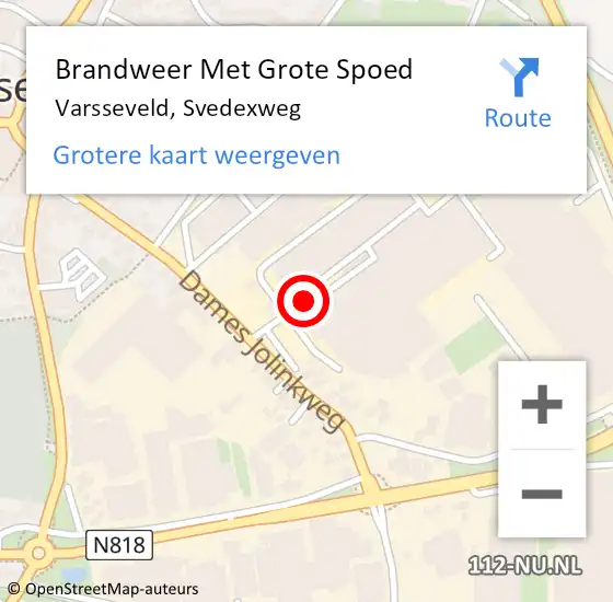 Locatie op kaart van de 112 melding: Brandweer Met Grote Spoed Naar Varsseveld, Svedexweg op 12 januari 2022 13:56