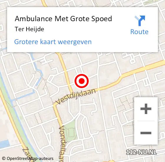 Locatie op kaart van de 112 melding: Ambulance Met Grote Spoed Naar Ter Heijde op 12 januari 2022 14:17