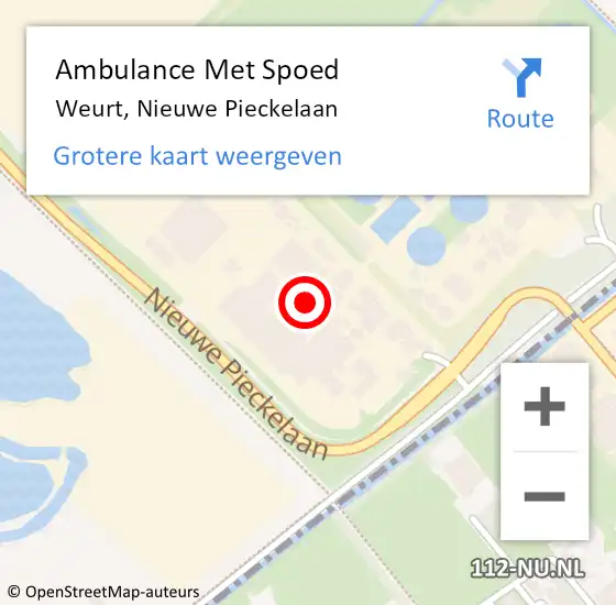 Locatie op kaart van de 112 melding: Ambulance Met Spoed Naar Weurt, Nieuwe Pieckelaan op 12 januari 2022 14:36