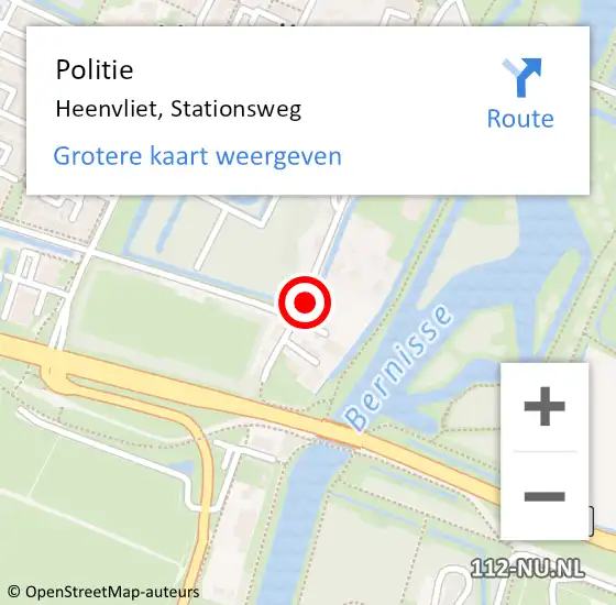 Locatie op kaart van de 112 melding: Politie Heenvliet, Stationsweg op 12 januari 2022 15:08