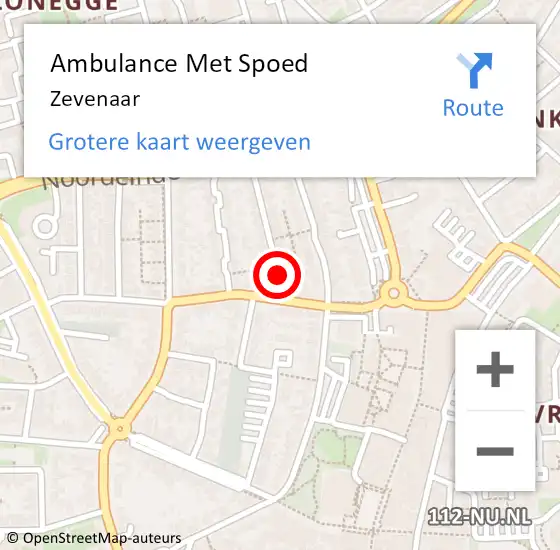 Locatie op kaart van de 112 melding: Ambulance Met Spoed Naar Zevenaar op 12 januari 2022 15:23