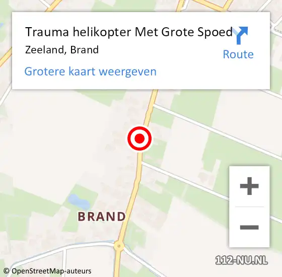 Locatie op kaart van de 112 melding: Trauma helikopter Met Grote Spoed Naar Zeeland, Brand op 12 januari 2022 15:28