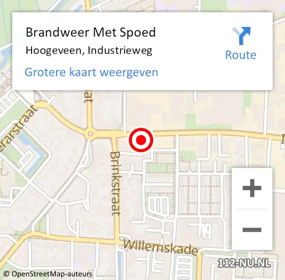 Locatie op kaart van de 112 melding: Brandweer Met Spoed Naar Hoogeveen, Industrieweg op 12 januari 2022 15:30