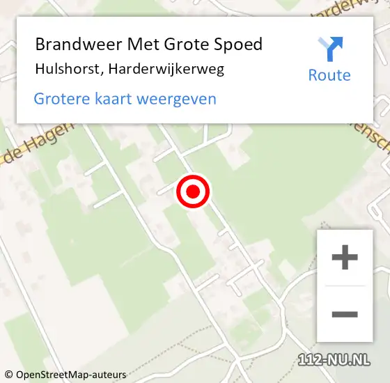 Locatie op kaart van de 112 melding: Brandweer Met Grote Spoed Naar Hulshorst, Harderwijkerweg op 12 januari 2022 15:30