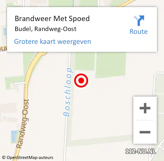 Locatie op kaart van de 112 melding: Brandweer Met Spoed Naar Budel, Randweg-Oost op 12 januari 2022 16:00