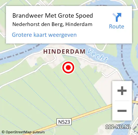 Locatie op kaart van de 112 melding: Brandweer Met Grote Spoed Naar Nederhorst den Berg, Hinderdam op 12 januari 2022 16:26