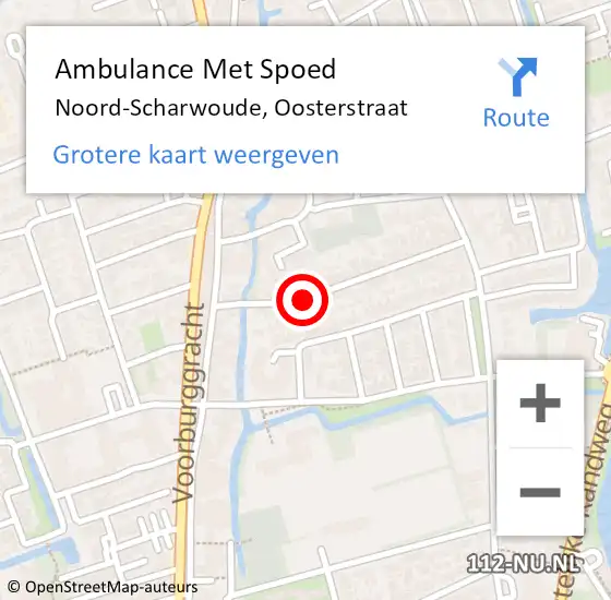 Locatie op kaart van de 112 melding: Ambulance Met Spoed Naar Noord-Scharwoude, Oosterstraat op 12 januari 2022 17:12