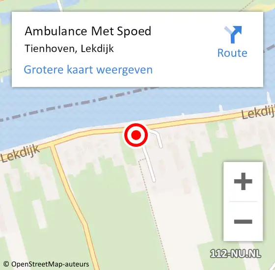 Locatie op kaart van de 112 melding: Ambulance Met Spoed Naar Tienhoven, Lekdijk op 5 juli 2014 03:59