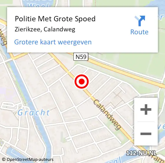 Locatie op kaart van de 112 melding: Politie Met Grote Spoed Naar Zierikzee, Calandweg op 12 januari 2022 18:39