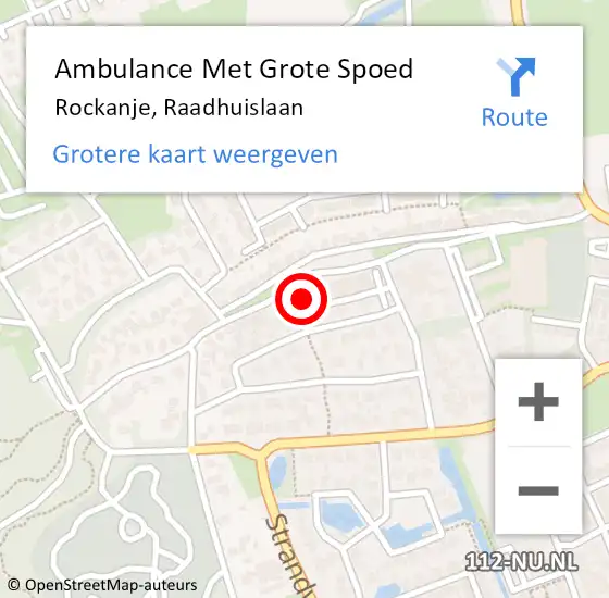 Locatie op kaart van de 112 melding: Ambulance Met Grote Spoed Naar Rockanje, Raadhuislaan op 12 januari 2022 18:42