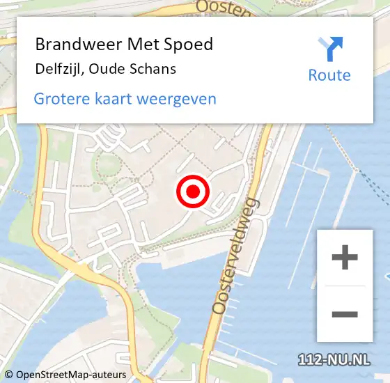 Locatie op kaart van de 112 melding: Brandweer Met Spoed Naar Delfzijl, Oude Schans op 12 januari 2022 19:42