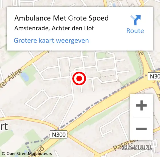 Locatie op kaart van de 112 melding: Ambulance Met Grote Spoed Naar Amstenrade, Achter den Hof op 5 juli 2014 04:32