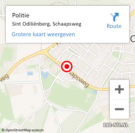 Locatie op kaart van de 112 melding: Politie Sint Odiliënberg, Schaapsweg op 13 januari 2022 07:15