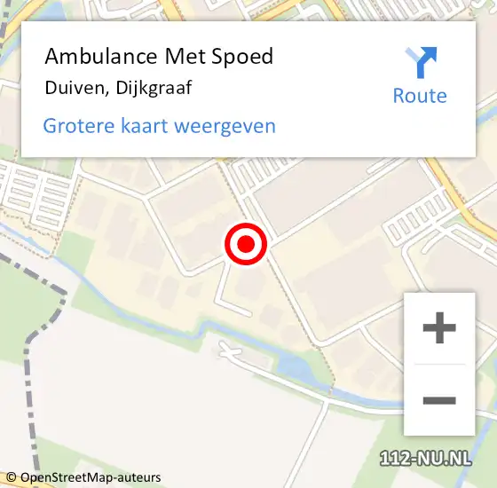 Locatie op kaart van de 112 melding: Ambulance Met Spoed Naar Duiven, Dijkgraaf op 13 januari 2022 07:35
