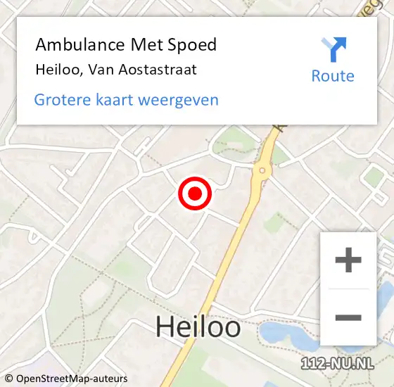 Locatie op kaart van de 112 melding: Ambulance Met Spoed Naar Heiloo, Van Aostastraat op 13 januari 2022 10:53