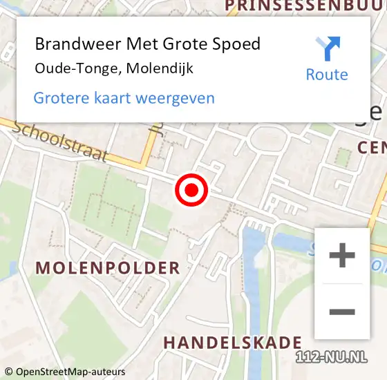 Locatie op kaart van de 112 melding: Brandweer Met Grote Spoed Naar Oude-Tonge, Molendijk op 13 januari 2022 10:57