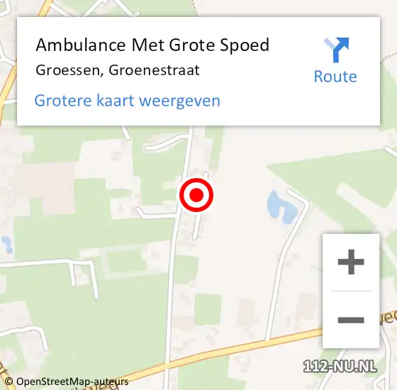 Locatie op kaart van de 112 melding: Ambulance Met Grote Spoed Naar Groessen, Groenestraat op 13 januari 2022 11:23
