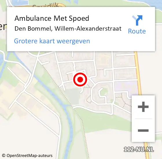 Locatie op kaart van de 112 melding: Ambulance Met Spoed Naar Den Bommel, Willem-Alexanderstraat op 13 januari 2022 11:57