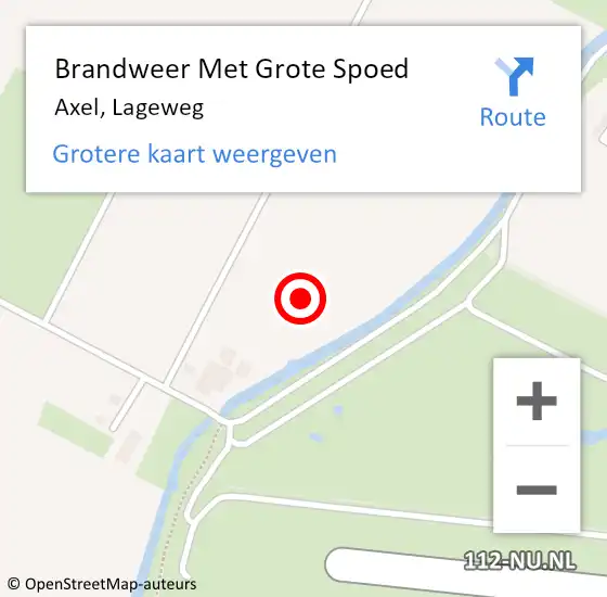 Locatie op kaart van de 112 melding: Brandweer Met Grote Spoed Naar Axel, Lageweg op 13 januari 2022 12:07