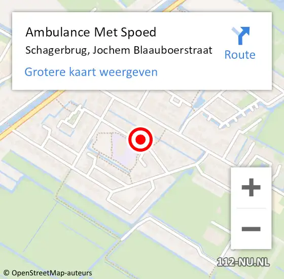 Locatie op kaart van de 112 melding: Ambulance Met Spoed Naar Schagerbrug, Jochem Blaauboerstraat op 13 januari 2022 12:44