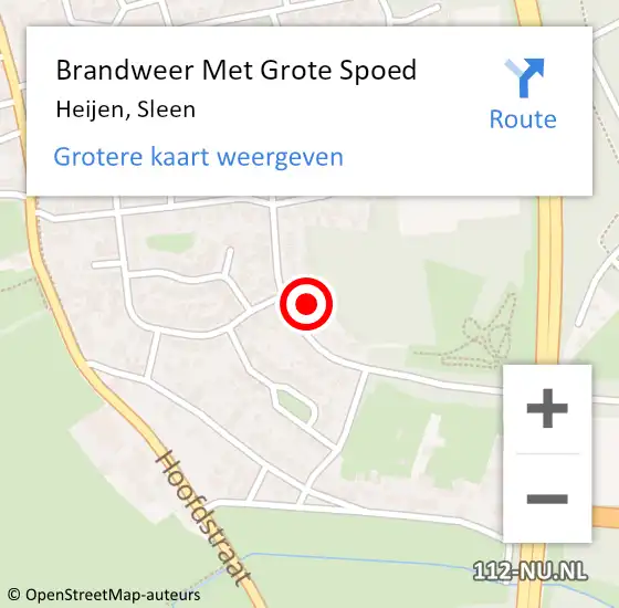 Locatie op kaart van de 112 melding: Brandweer Met Grote Spoed Naar Heijen, Sleen op 13 januari 2022 14:14